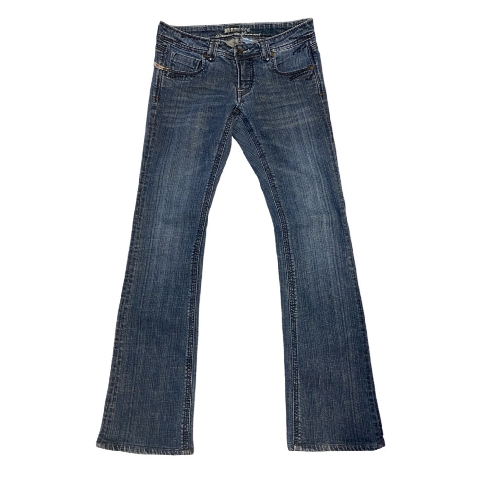 Parasuco Denim Legend Straight Leg Blue Jeans Crystal Embellishment Size 28